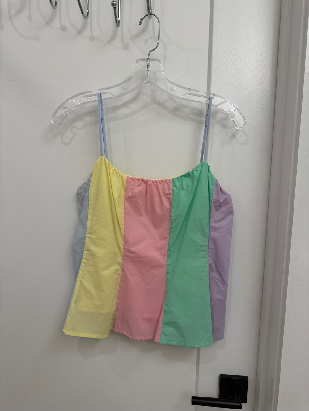 English Factory Pastel Rainbow Colorblock Crop Top